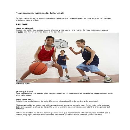 Fundamentos básicos del baloncesto