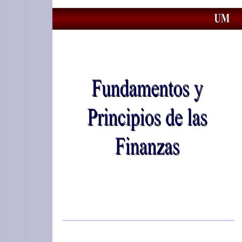 Fundamentos y principios de las Finanzas | PPT