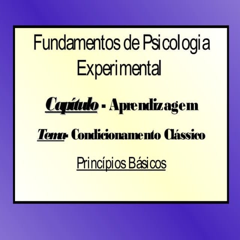 Fundamentos da psicologia experimental