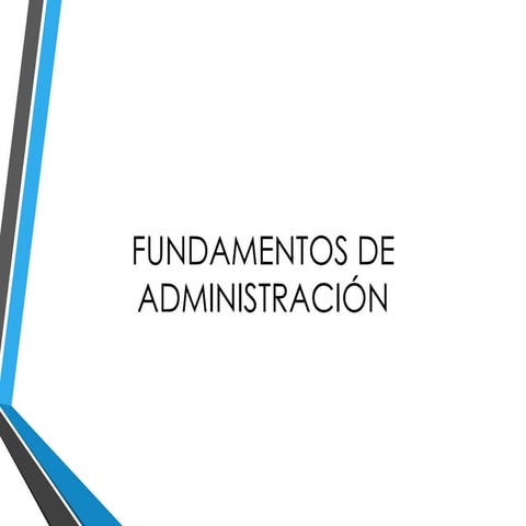 Fundamentos de administración