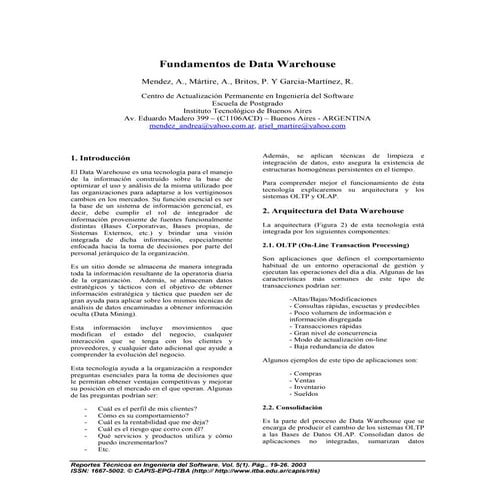 Fundamentos de datawarehouse