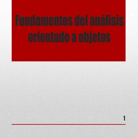 Fundamentos del análisis orientado a objetos