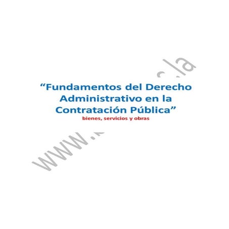 Fundamentos del derecho administrativo en la contratación pública- OSCE - SEACE