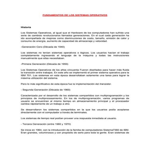 Fundamentos de los sistemas operativos
