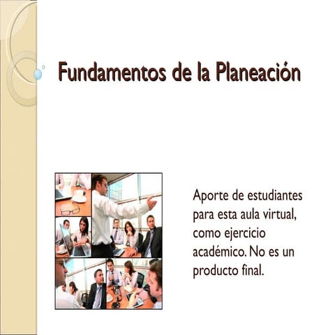 Fundamentos de planeacion | PPT