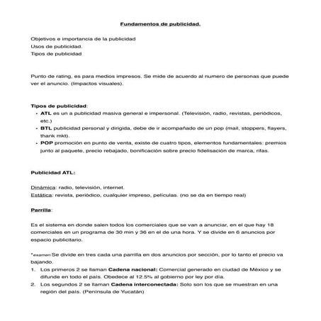 Fundamentos de publicidad