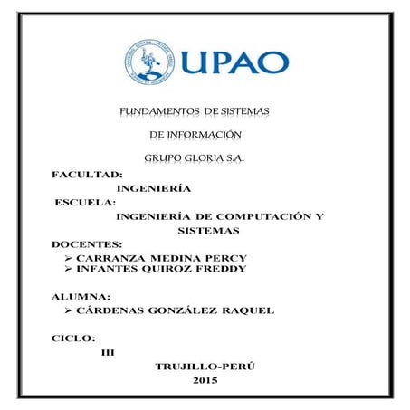 Fundamentos de sistemas grupo gloria