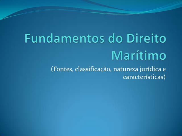Fundamentos do direito marítimo