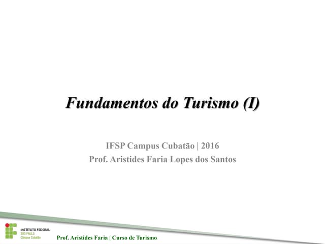 Disciplina Fundamentos do Turismo (...