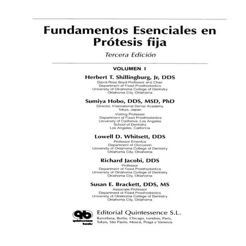 Fundamentos esenciales en protesis fija shillingburg