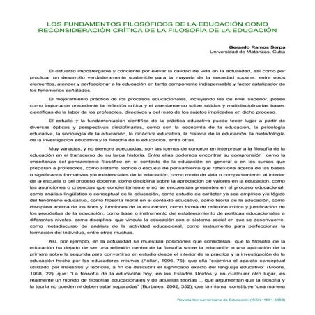 Fundamentos filosoficos de la educacion_IAFJSR | PDF