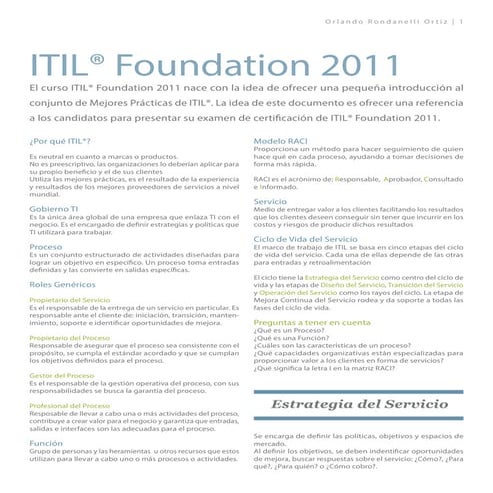 Fundamentos ITIL® 2011 Orlando Rondanelli