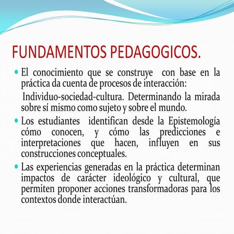 Fundamentos pedagogicos