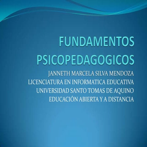 Fundamentos psicopedagógicos