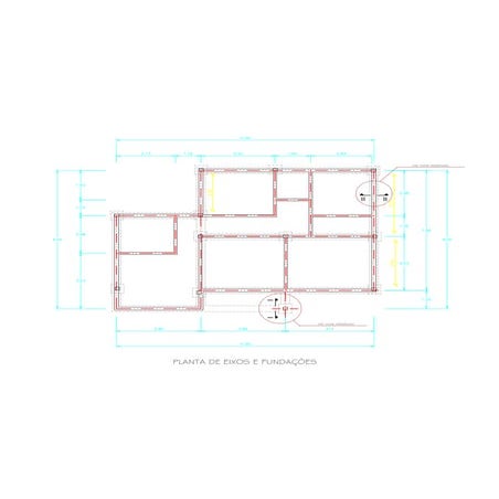 Detailed Structural Plan of Axes and Foundations with Section Views | PDF