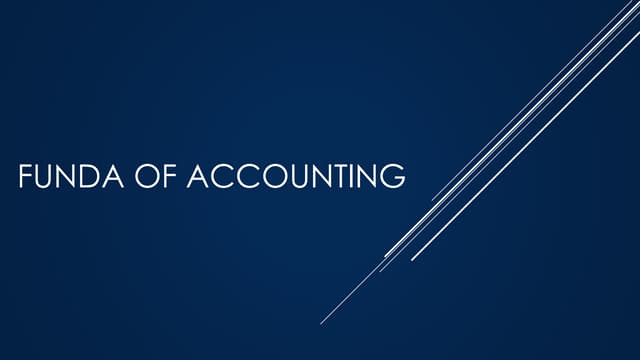 Funda of accounting