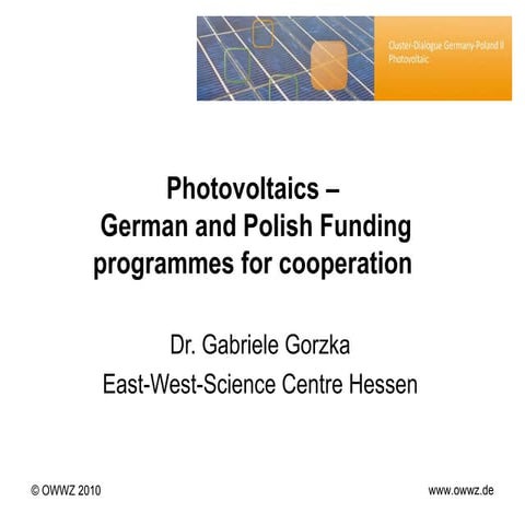 Funding photovoltaics by_dr._g._gorzka