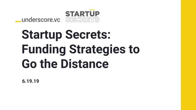Funding Strategies to Go the Distance