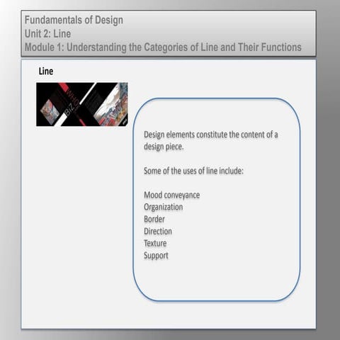 Fund of design unit 2 module 1 understanding categories of l ine and their use 