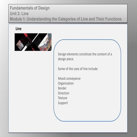Fund of design unit 2 module 1 understanding categories of l ine and their use 