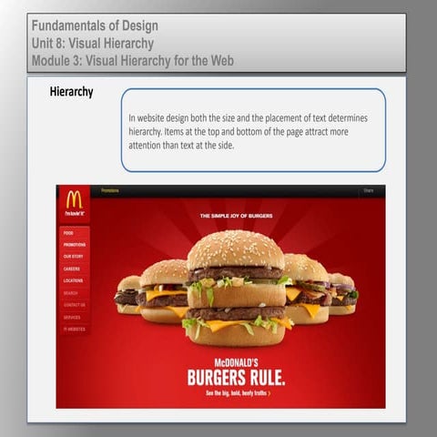 Fund of design unit 8 module 3 visual hierarchy for the web