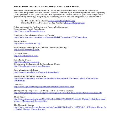 Fundraising finance jeopardy handout