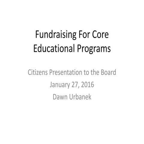 Fundraising for core educational programs