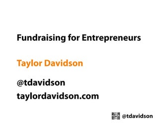 Fundraising for Entrepreneurs