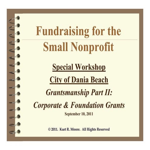 Fundraising for the small nonprofit Presentation