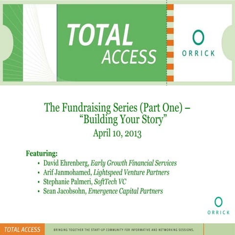 Fundraising Series (Part One) - "Building Your Story"