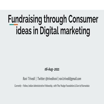 Fundraising for NGOs through consumer marketing ideas in Digital Marketing