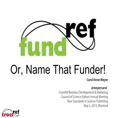FundRef, or Name That Funder!