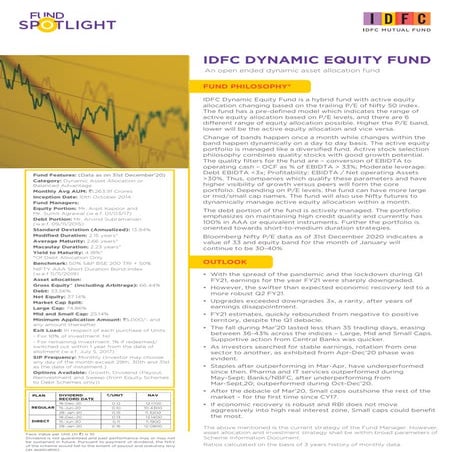 IDFC Dynamic Equity Fund_Fund spotlight