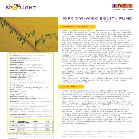 IDFC Dynamic Equity Fund_Fund spotlight