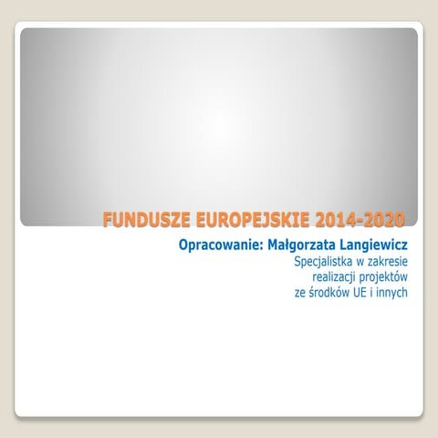 Fundusze ue 2014 2020
