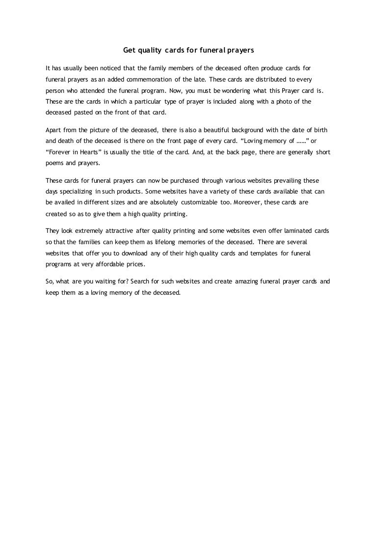funeral prayers for family
