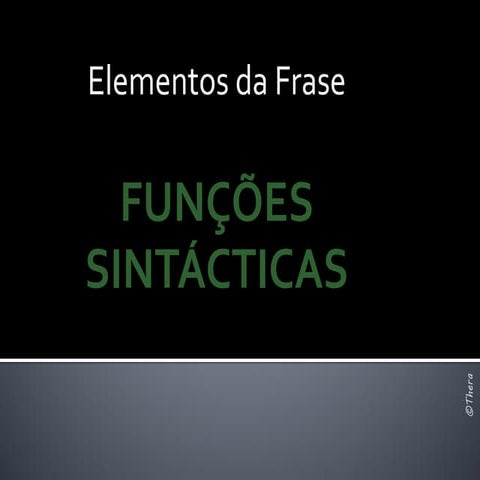 Funções sintácticas