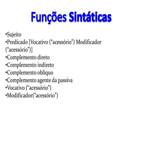 Funções sintáticas
