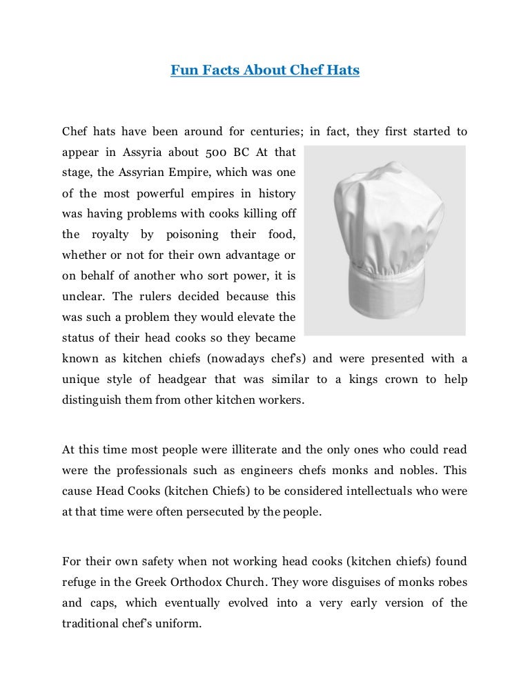 Fun facts about chef hats