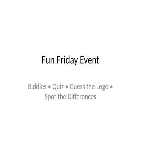 FunFridayPresentation for quiz and more aha | PPTX