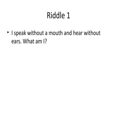 10 Tricky Riddles For The Young | PPT