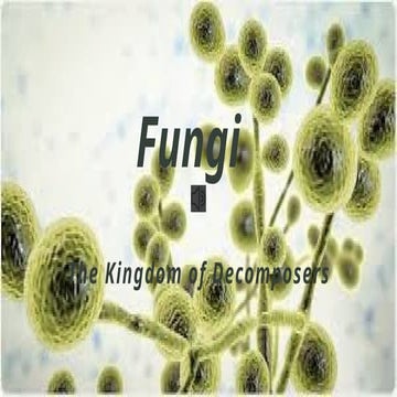 FUNGI KINDOM OF DECOMPOSERS GRADE 8 SCIENCE
