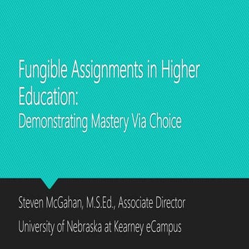 Fungible Assignments in Higher Education