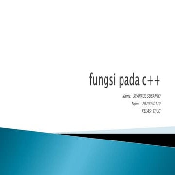 Materi fungsi dalam bahasa c++ | PDF