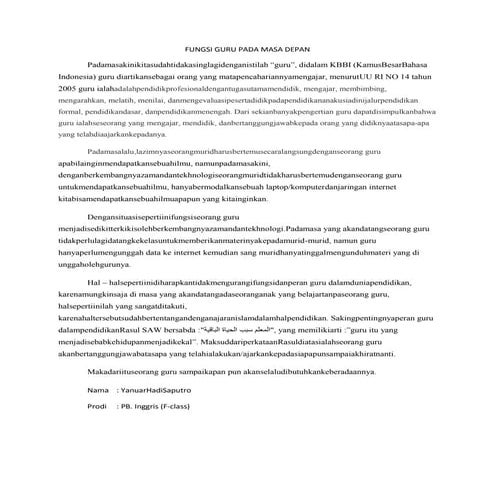 Fungsi guru pada masa depan