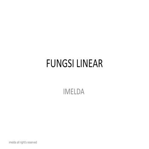 Fungsi linear