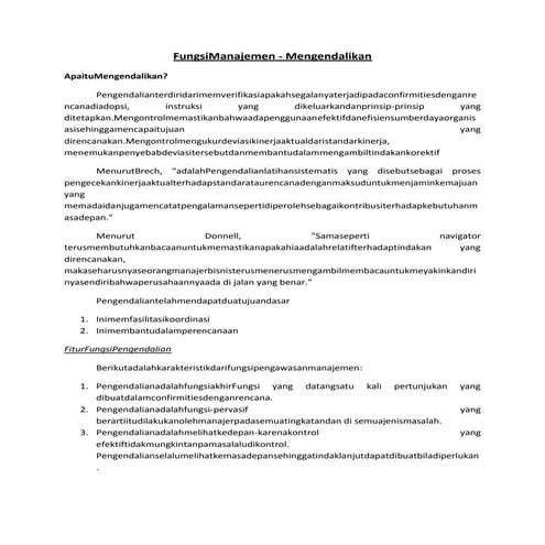 Fungsi manajemen   mengendalikan