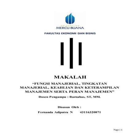 Fungsi manajerial, tingkatan manajerial, keahlian dan keterampilan manajemen ...
