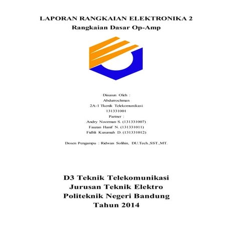 Laporan rangkaian dasar op amp