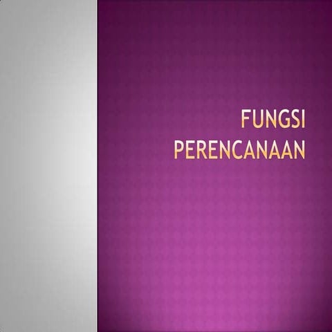 Fungsi perencanaan